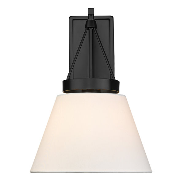 Latitude Run Quentine 1 Light Dimmable Matte Black Candle Wall Light